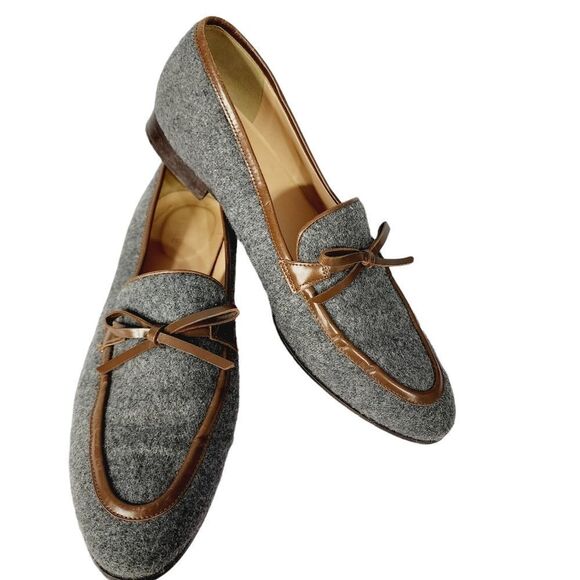 J. Crew Academy Flats Flannel Loafers Gray 9.5 - Picture 1 of 8